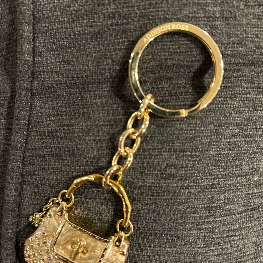 Addison Ross Gold Keychain Purse Charm. Like new. A fun statement! - Picture 3 of 5